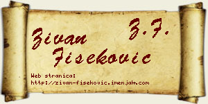 Živan Fišeković vizit kartica